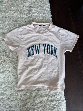 Brandy Melville Pastel Pink New York Baby Tee